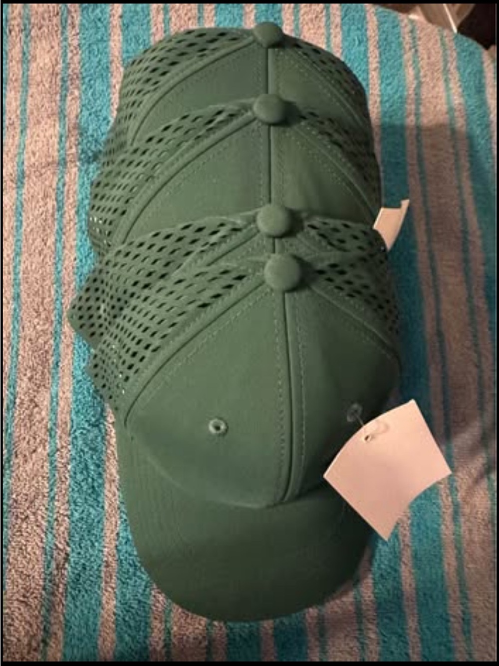 Green Mesh Panel Baseball Cap - Set of 4